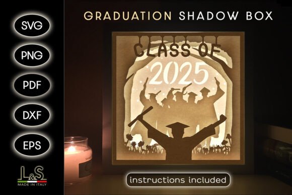 Boy Graduation 3D SVG for Shadow Boxes