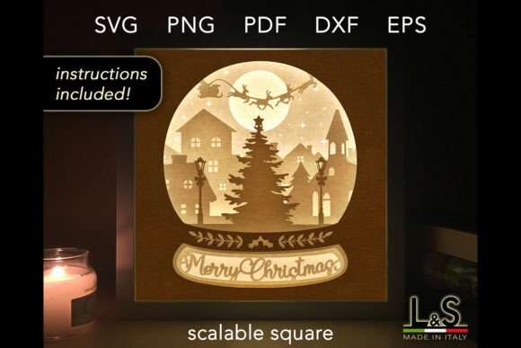 Christmas Snow Globe Shadow Box: 3D SVG Review