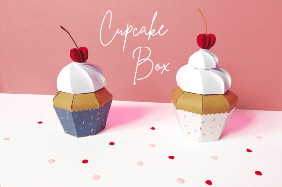Cupcake Gift Box, Cream and Cherry: A 3D SVG Design for Sweet Brand Moments