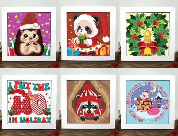 Cute Christmas Paper Cut Bundle: 3D SVG Charm for Festive Design Projects