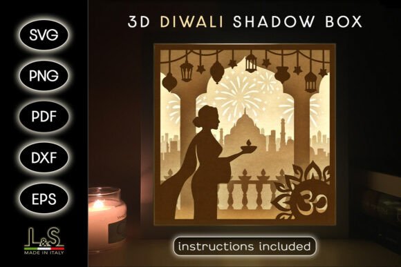 Diwali Light Shadow Box SVG File Review