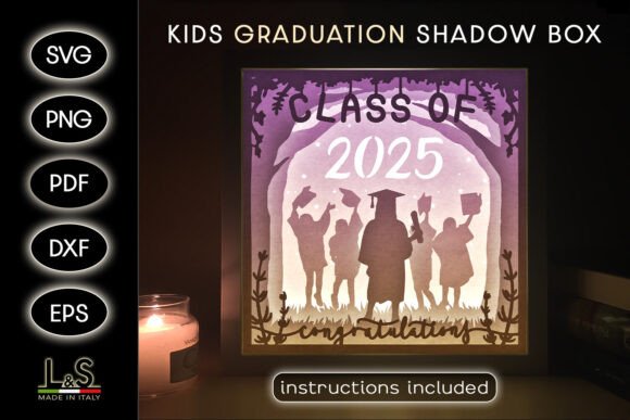 Girl Kid Graduation 3D SVG for Shadow Boxes