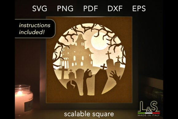 Graveyard Halloween Shadow Box Svg: 3D SVG Review