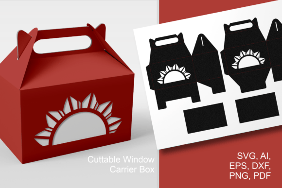 Half-Round Flower Cutout Gable Favor Box – 3D SVG Template for Party Favors & Digital Product Sellers