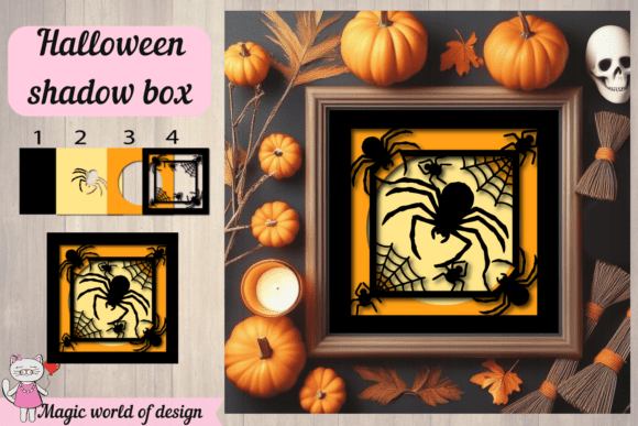 Halloween Spider and Web Shadow Box 3D SVG Review