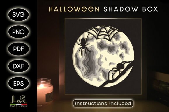 Halloween Spiders Shadow Box SVG: 3D SVG Review