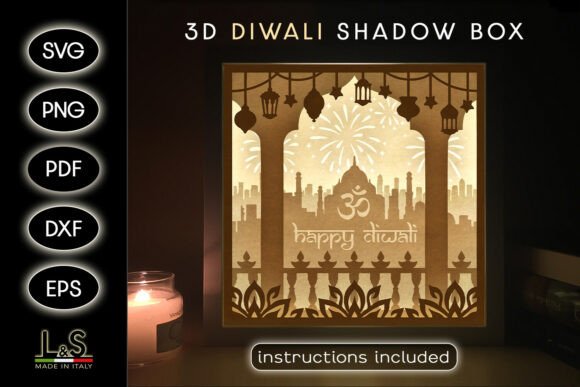 Happy Diwali 3D SVG for Shadow Boxes