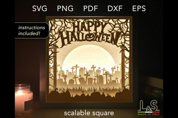 Happy Halloween Graveyard Shadow Box 3D SVG Review