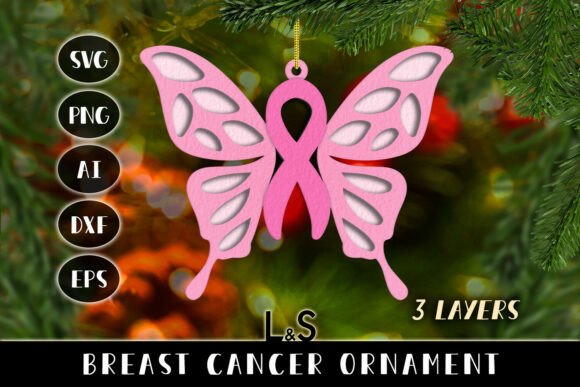 Layered Breast Cancer Ornament Design Review
