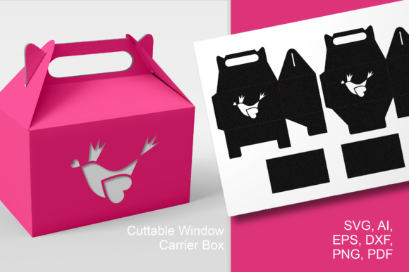 Love Bird Window Gable Box 3D SVG for Gift Boxes