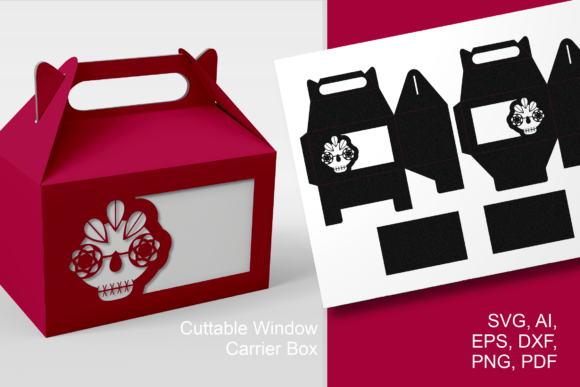 Modern Sugar Head Window Gable Favor Box 3D SVG for Holidays