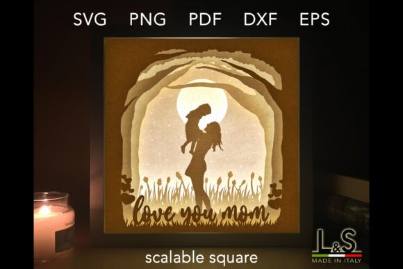 Mom and Daughter Shadow Box 3D SVG: A Freebie with Branding Potential