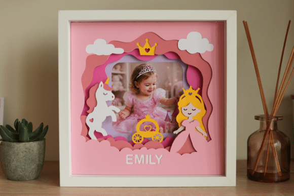 Personalized Princess 3D SVG for Shadow Boxes