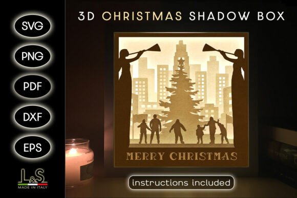 Rockefeller Center Christmas Shadow Box: A 3D SVG Design for Seasonal Branding