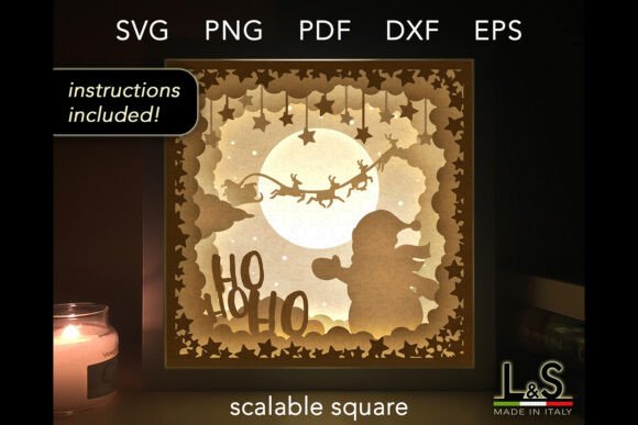 Snowman Santa 3D SVG for Shadow Boxes