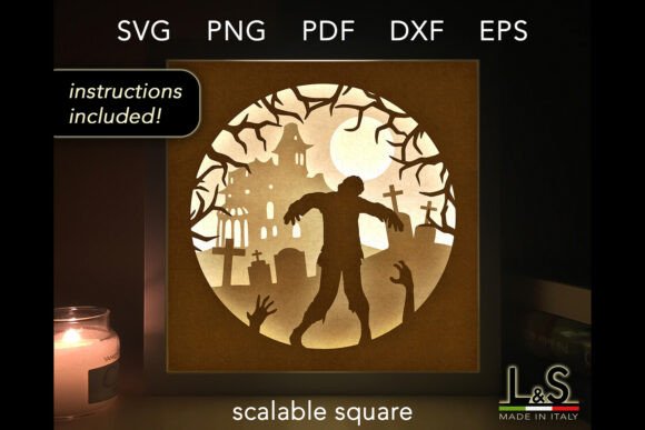 Spooky Zombie 3D SVG for Shadow Boxes