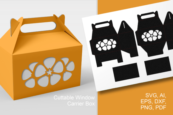 Stacked Flowers Gable Box: 3D SVG Gift Boxes