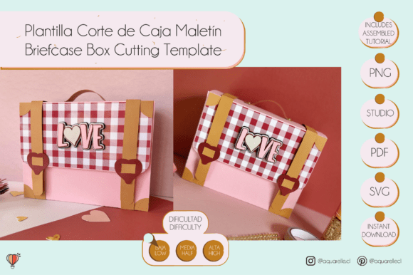 Valentines Briefcase Box Template SVG: 3D Freebies Review
